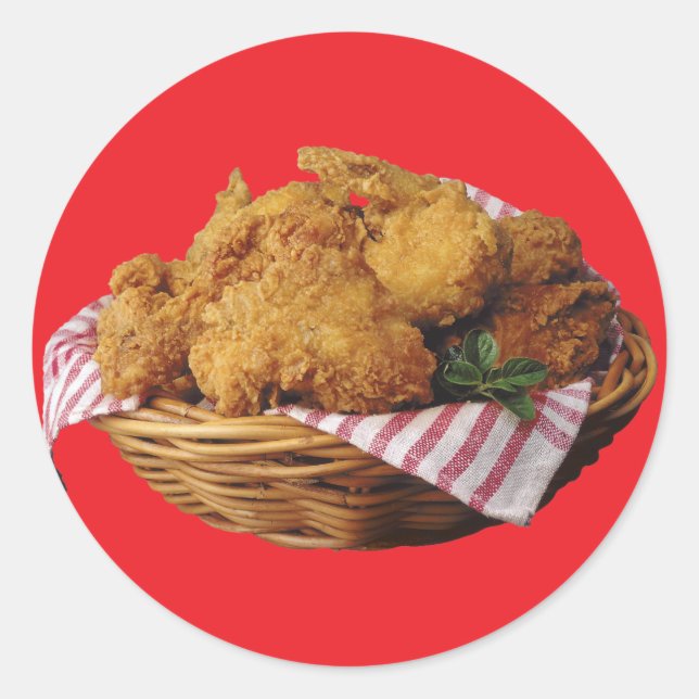 Fried Chicken Classic Round Sticker (Front)