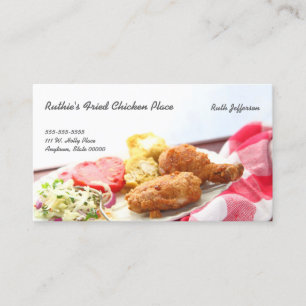 Fried chicken dinner with copy space business card