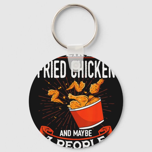 Fried Chicken Food Lover Dish Restaurant Chef Kitc Key Ring (Front)
