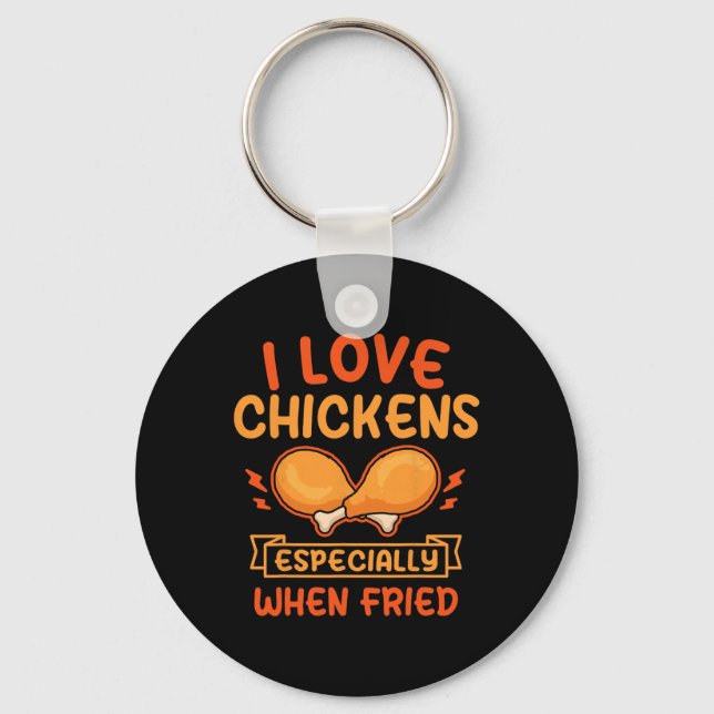 Fried Chicken Food Lover Kitchen Restaurant Chef D Key Ring (Front)