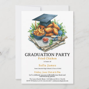 Fried Chicken Graduation Party Celebration Invitation