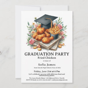 Fried Chicken Graduation Party Celebration Invitation