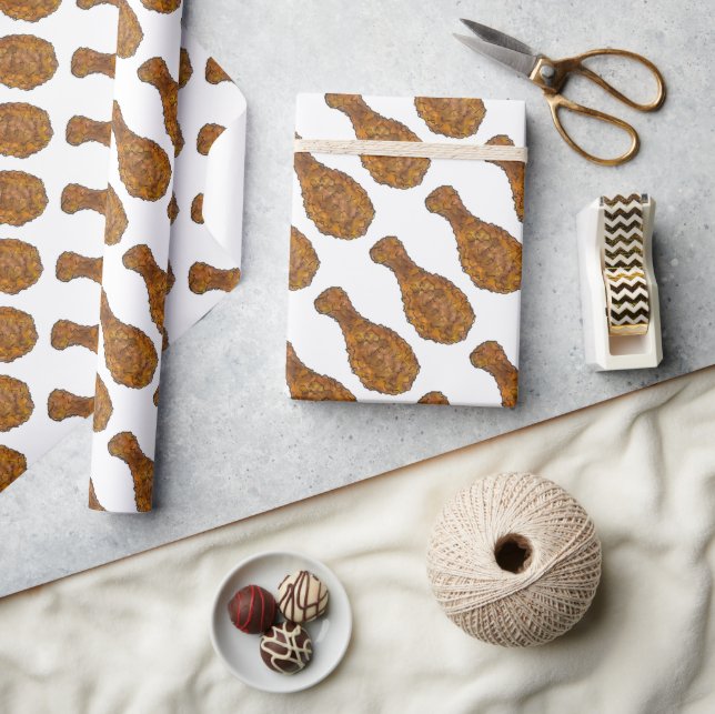 Fried Chicken Leg Drumstick Foodie Soul Food Meat Wrapping Paper (Crafts)