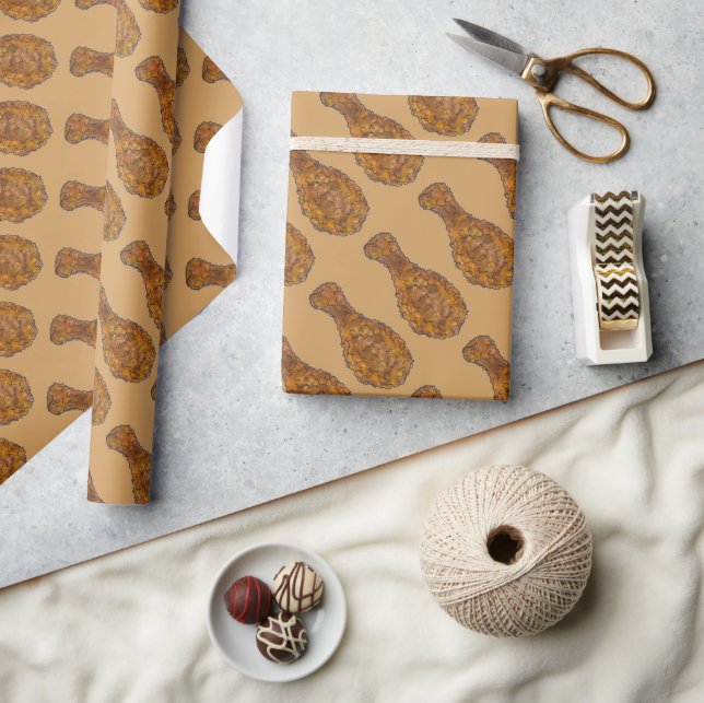 Fried Chicken Leg Drumstick Foodie Soul Food Meat Wrapping Paper (Crafts)