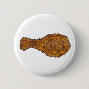 Fried Chicken Leg Drumstick Southern Soul Food 6 Cm Round Badge