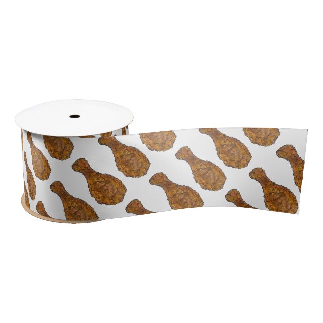 Fried Chicken Leg Drumstick Southern Soul Food Satin Ribbon (Spool)