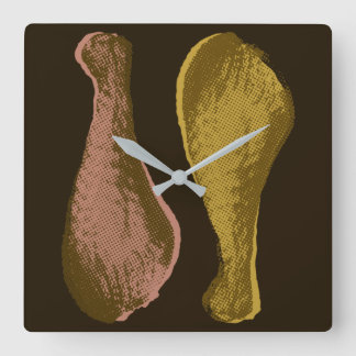 Fried Chicken Legs Square Wall Clock