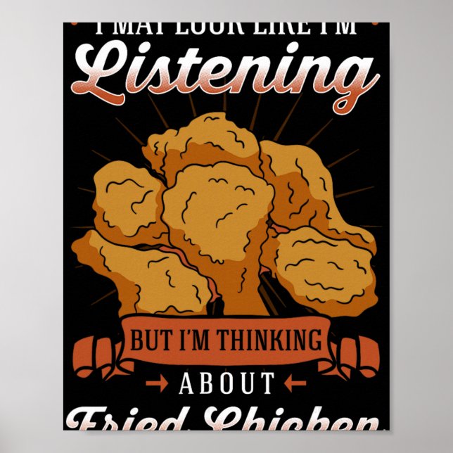 Fried Chicken Marinated Meal Coated Snack Crunchy  Poster (Front)