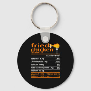 Fried Chicken Nutrition Food Facts Thanksgiving Fu Key Ring
