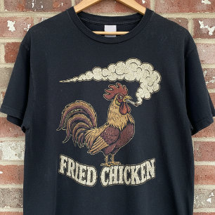 Fried Chicken Retro Rooster Graphic Funny Vintage  T-Shirt