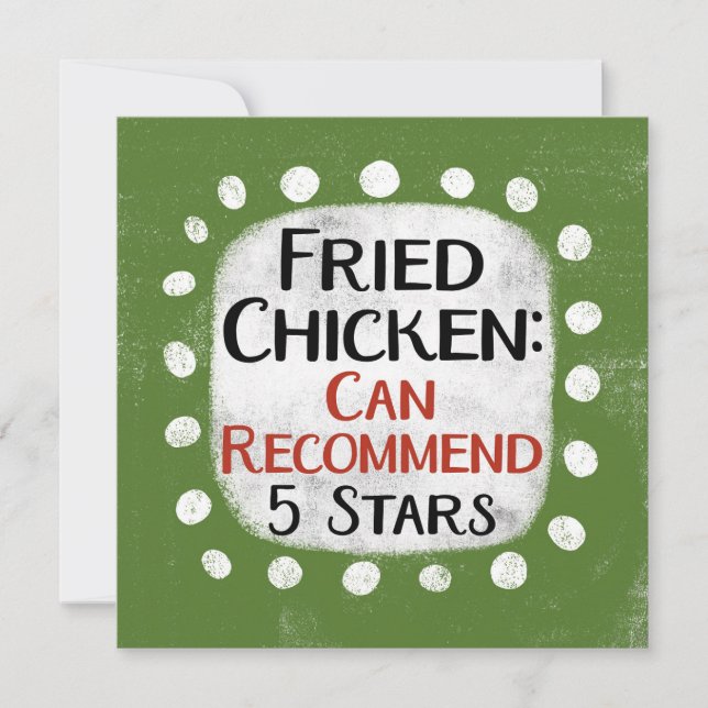 Fried Chicken Review 5 Stars Greeting Card (Front)