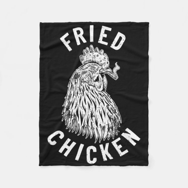 Fried Chicken Smoking Joint Funny Weed Lover _1  Fleece Blanket (Front)