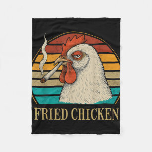 Fried Chicken Smoking Joint Funny Weed Lover _5 Fleece Blanket