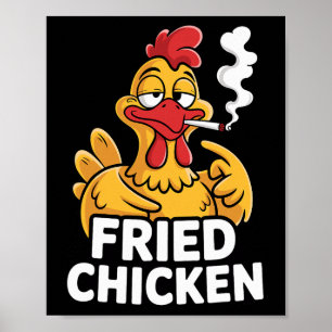 Fried Chicken Smoking Joint Funny Weed Lover _7 Poster