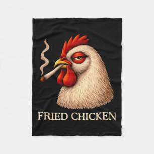 Fried Chicken Smoking Joint Funny Weed Lover  Fleece Blanket