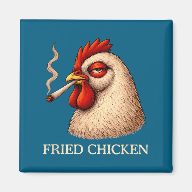 Fried Chicken Smoking Joint Funny Weed Lover  Magnet (Front)