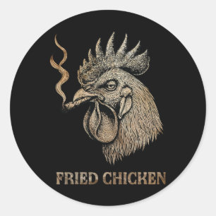 Fried Chicken Smoking Weed Stoner Classic Round Sticker