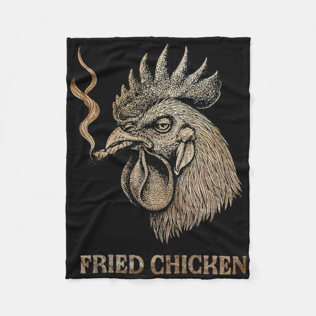 Fried Chicken Smoking Weed Stoner  Fleece Blanket (Front)