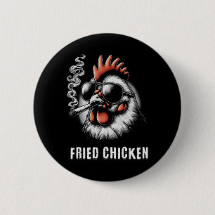 Fried Chicken Sungles Smoking Funny Weed  6 Cm Round Badge