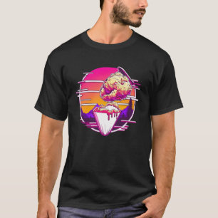 Fried Chicken Synthwave 80s Retrowave Aesthetic T-Shirt
