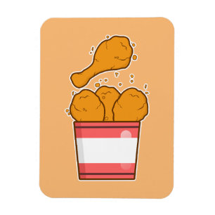 Fried Chicken With Bucket Magnet