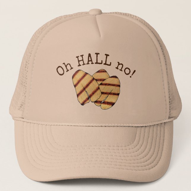 Fried Cypriot Halloumi Grilling Cheese Vegetarian Trucker Hat (Front)