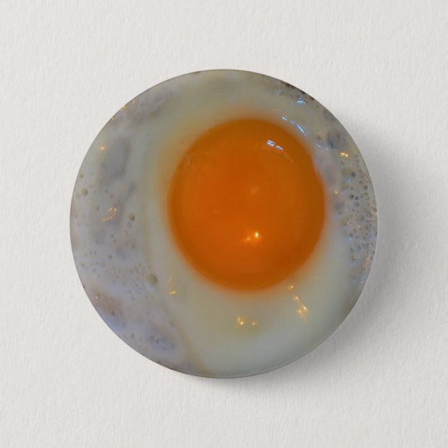 Fried egg 6 cm round badge (Front)