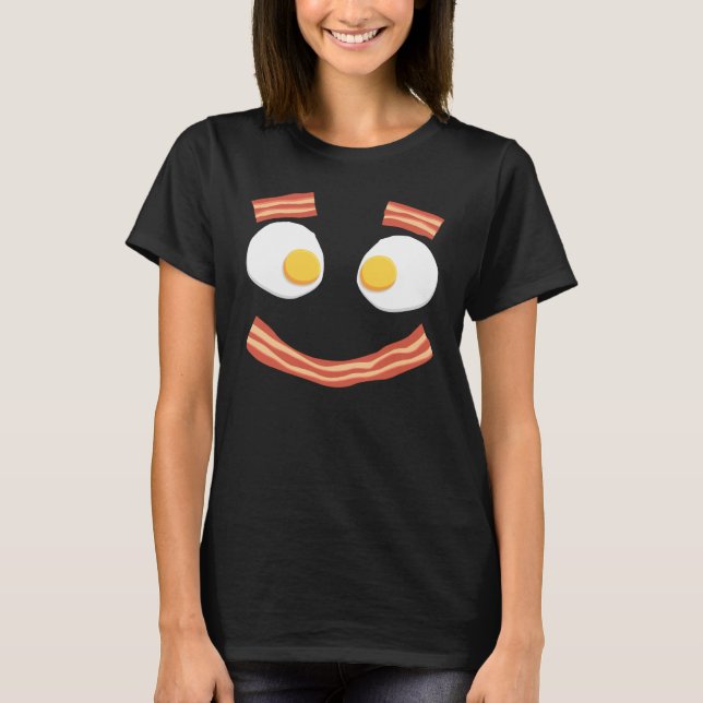 Fried Egg and Thick Slice Bacon Breakfast  Food T-Shirt (Front)