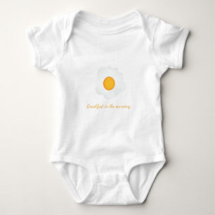 Fried egg breakfast in the morning. baby bodysuit