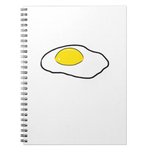 Fried Egg Cartoon Drawing Poached Eggs Sunny Side Spiral Notebook