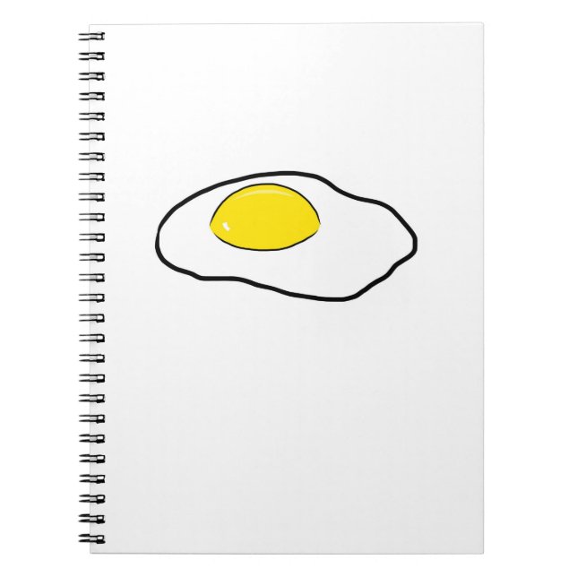 Fried Egg Cartoon Drawing Poached Eggs Sunny Side Spiral Notebook (Front)