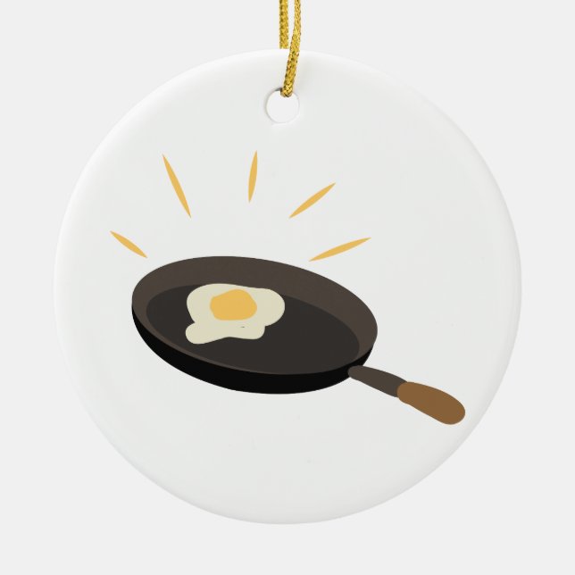 Fried Egg Ceramic Tree Decoration (Front)
