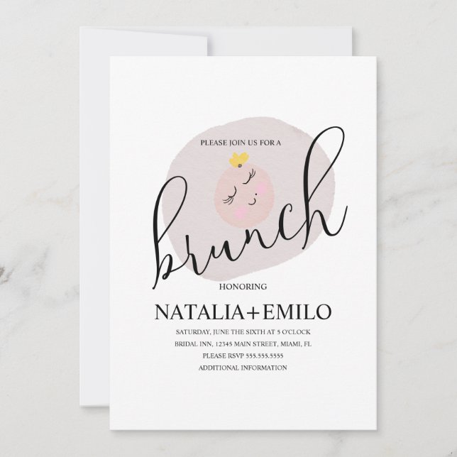 Fried Egg Cute Bridal Shower Brunch Invitation (Front)