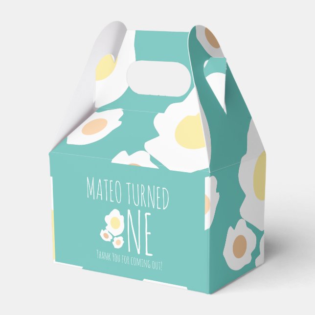 Fried Egg First Birthday Thank You  Favour Box (Front Side)