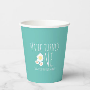 Fried Egg First Birthday Thank You Paper Cups