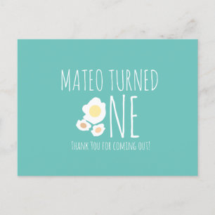 Fried Egg First Birthday Thank You  Postcard