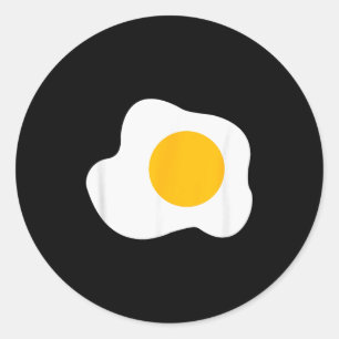 Fried Egg Graphic Funny Breakfast Eggs Lover  Classic Round Sticker
