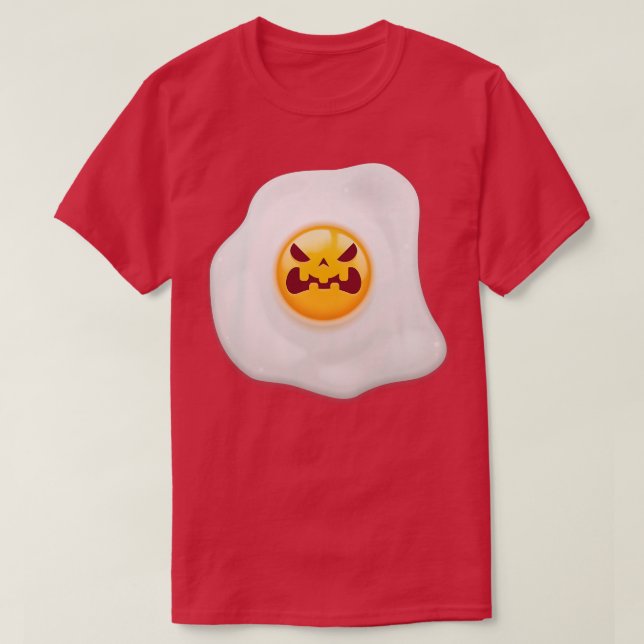 Fried Egg Halloween Scary Face  T-Shirt (Design Front)