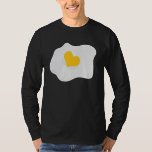 Fried Egg Heart Egg Pun Vegan Breakfast T-Shirt