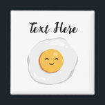 Fried Egg Magnet<br><div class="desc">Fried egg smile cute funny clipart logo icon cartoon illustration. Customisable background colour and text.</div>