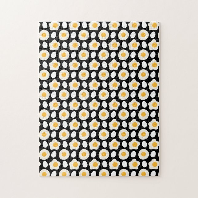 Fried Egg Pattern Breakfast Lovers Daisy Flower Jigsaw Puzzle (Vertical)