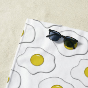 Fried Egg Polka Dot Pattern Beach Towel