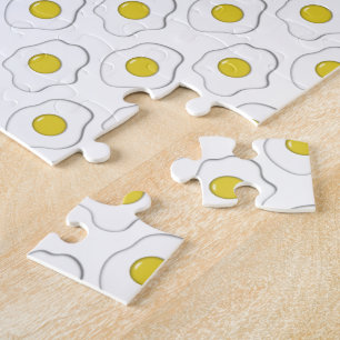 Fried Egg Polka Dot Pattern Jigsaw Puzzle