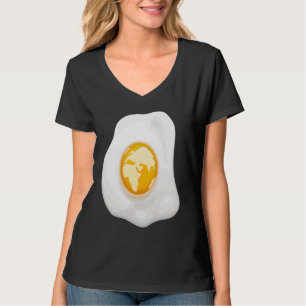 Fried Egg With Earth Globe on Yolk Costume T-Shirt
