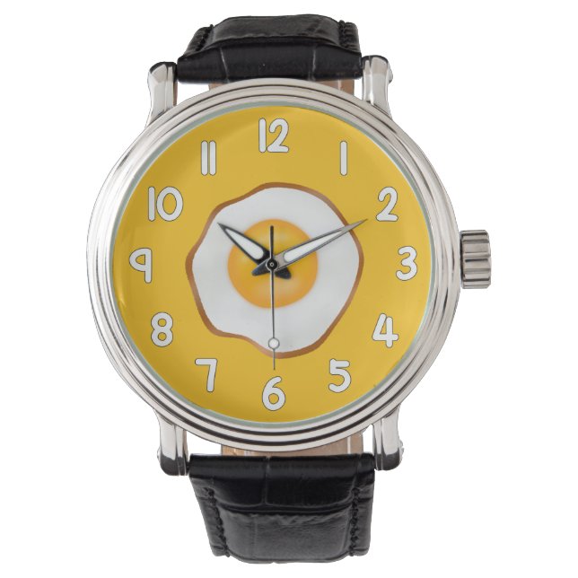 Fried Egg Wrist Watch – Fun Breakfast Inspired Tim (Front)