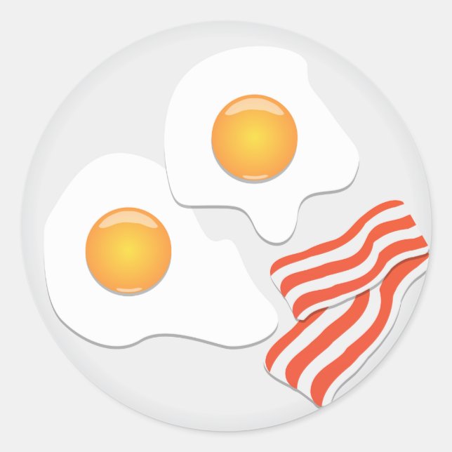 Fried Eggs and Bacon Breakfast Classic Round Sticker (Front)