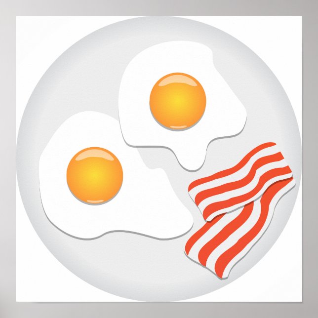 Fried Eggs and Bacon Breakfast Poster (Front)