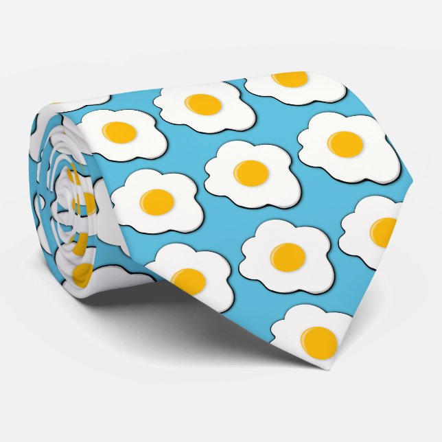 fried eggs for breakfast with blue background tie (Rolled)