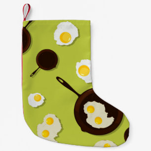 Fried Eggs Fun Food Design Small Christmas Stocking