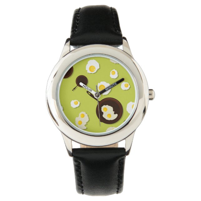Fried Eggs Fun Food Design Watch (Front)